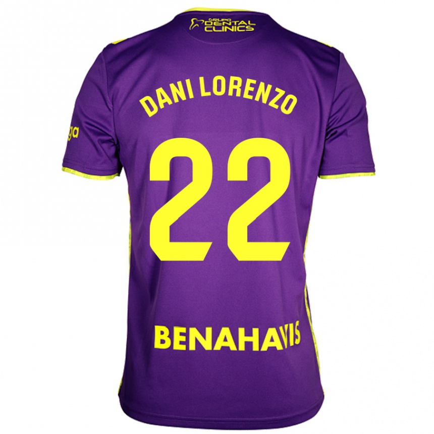 Women Football Dani Lorenzo #22 Purple Yellow Away Jersey 2024/25 T-Shirt Canada