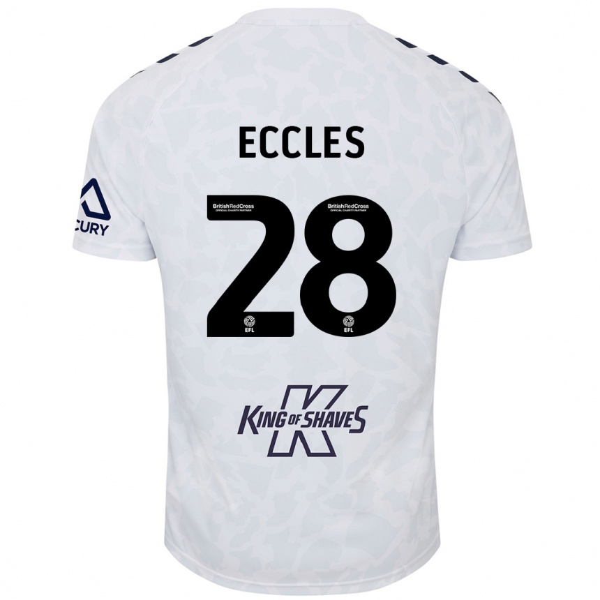 Women Football Josh Eccles #28 White Away Jersey 2024/25 T-Shirt Canada