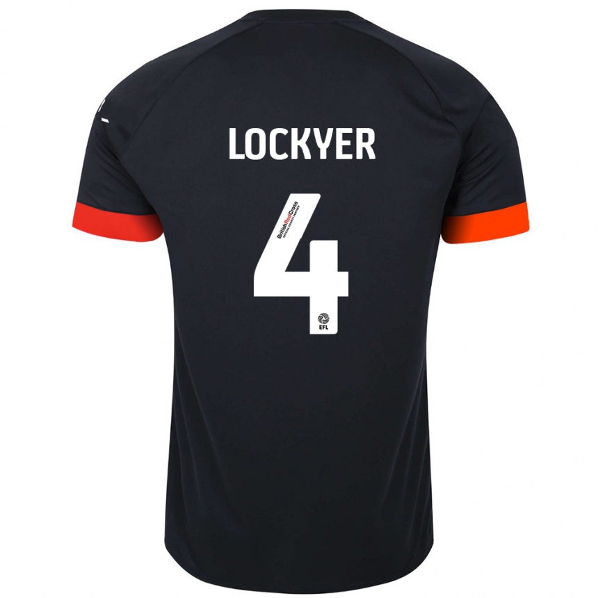 Women Football Tom Lockyer #4 Black Orange Away Jersey 2024/25 T-Shirt Canada