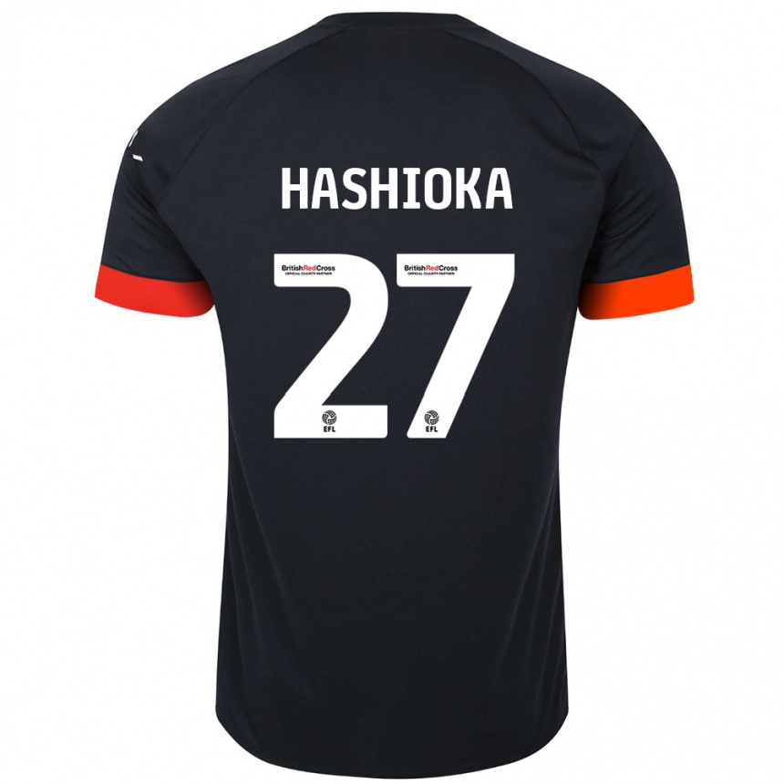 Women Football Daiki Hashioka #27 Black Orange Away Jersey 2024/25 T-Shirt Canada