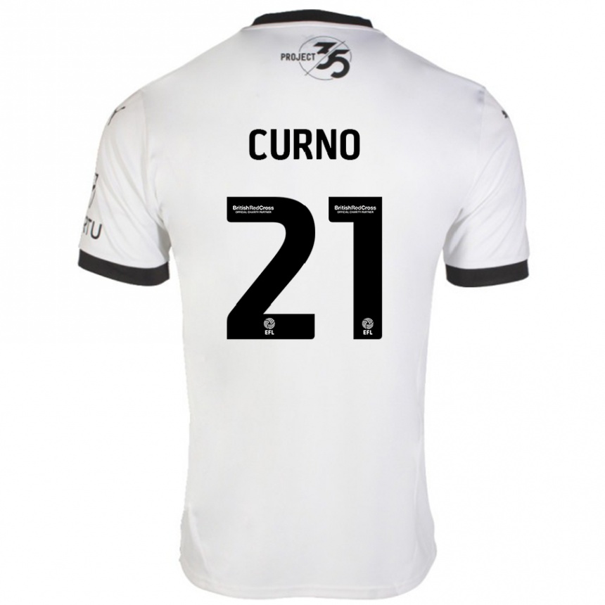 Women Football Maddi Curno #21 White Black Away Jersey 2024/25 T-Shirt Canada