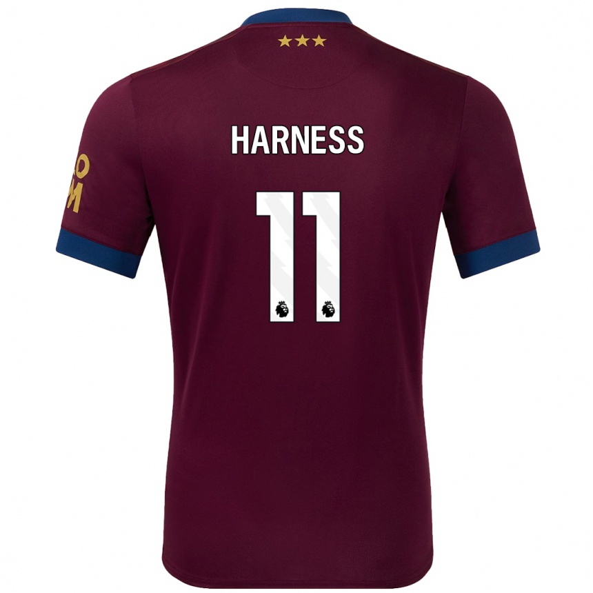 Women Football Marcus Harness #11 Brown Away Jersey 2024/25 T-Shirt Canada