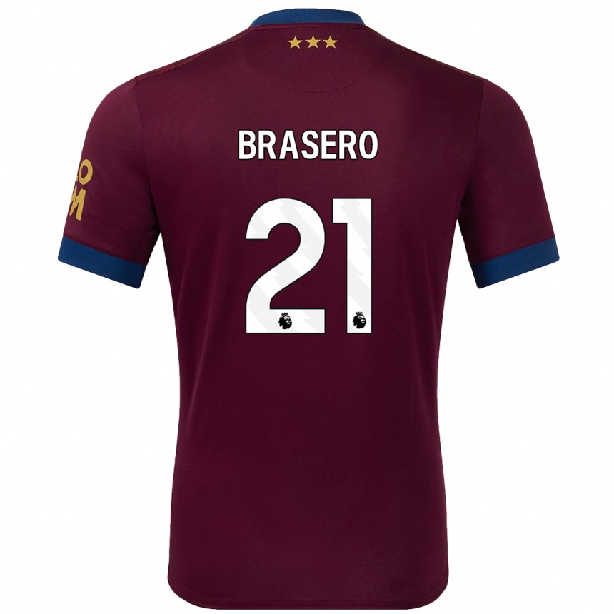 Women Football Sarah Brasero-Carreira #21 Brown Away Jersey 2024/25 T-Shirt Canada