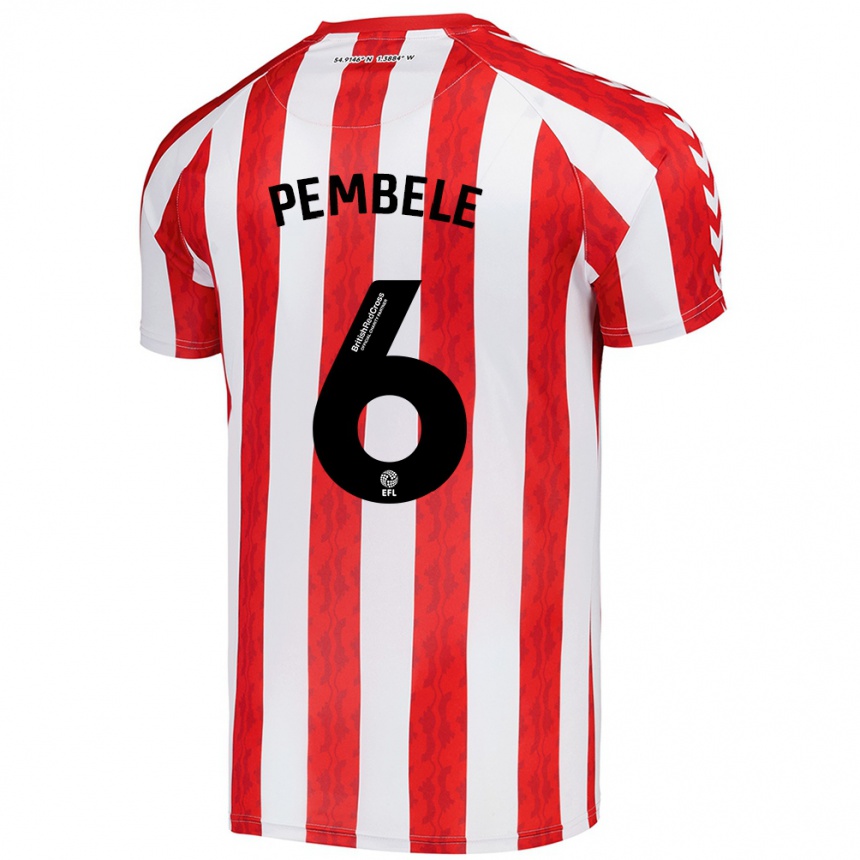 Enfant Football Maillot Timothée Pembélé #6 Rouge Blanc Tenues Domicile 2024/25 Canada