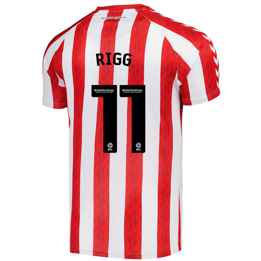 Enfant Football Maillot Chris Rigg #11 Rouge Blanc Tenues Domicile 2024/25 Canada