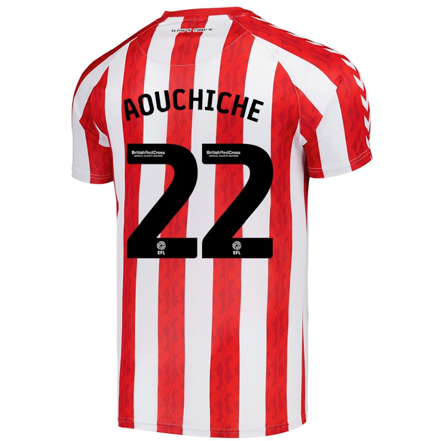 Enfant Football Maillot Adil Aouchiche #22 Rouge Blanc Tenues Domicile 2024/25 Canada