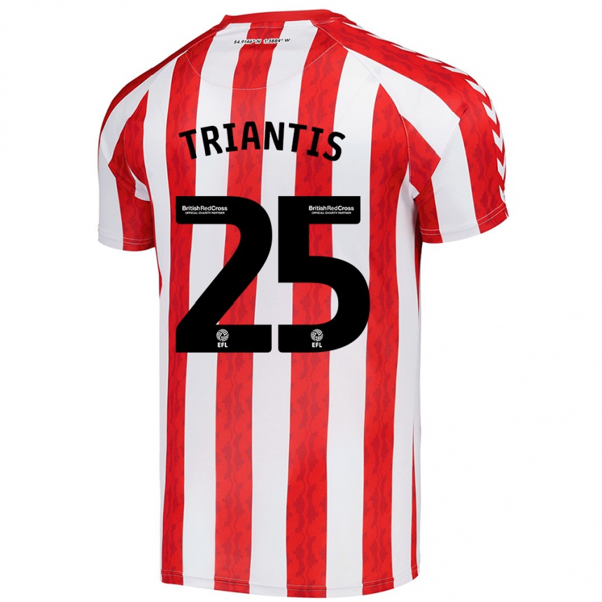 Enfant Football Maillot Nectarios Triantis #25 Rouge Blanc Tenues Domicile 2024/25 Canada