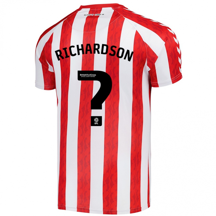 Enfant Football Maillot Adam Richardson #0 Rouge Blanc Tenues Domicile 2024/25 Canada