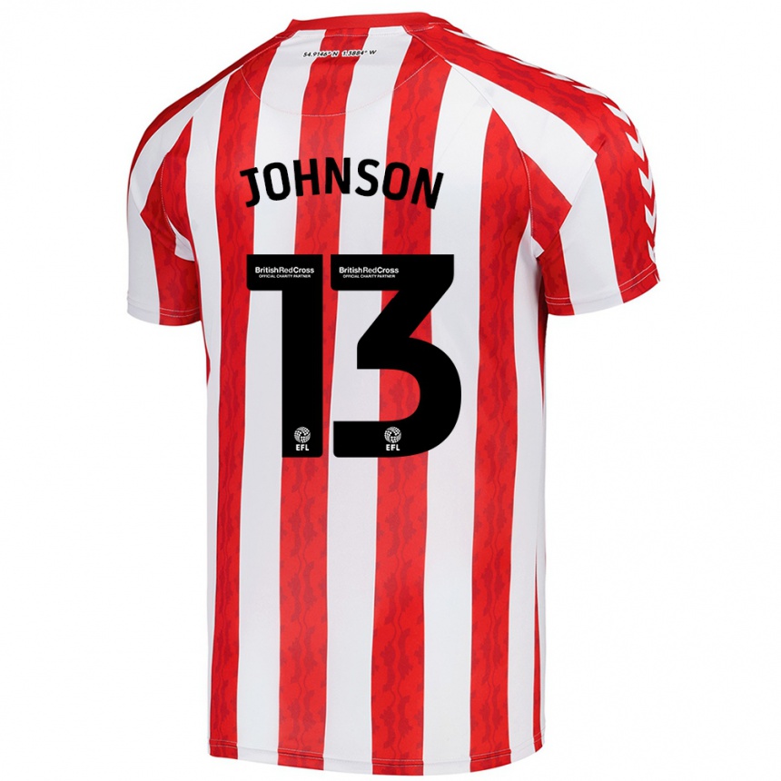 Enfant Football Maillot Zak Johnson #13 Rouge Blanc Tenues Domicile 2024/25 Canada