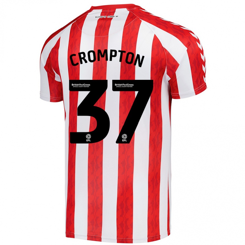 Enfant Football Maillot Ben Crompton #37 Rouge Blanc Tenues Domicile 2024/25 Canada