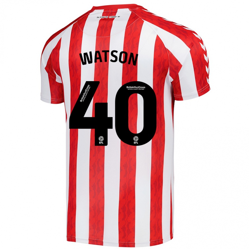 Enfant Football Maillot Tom Watson #40 Rouge Blanc Tenues Domicile 2024/25 Canada