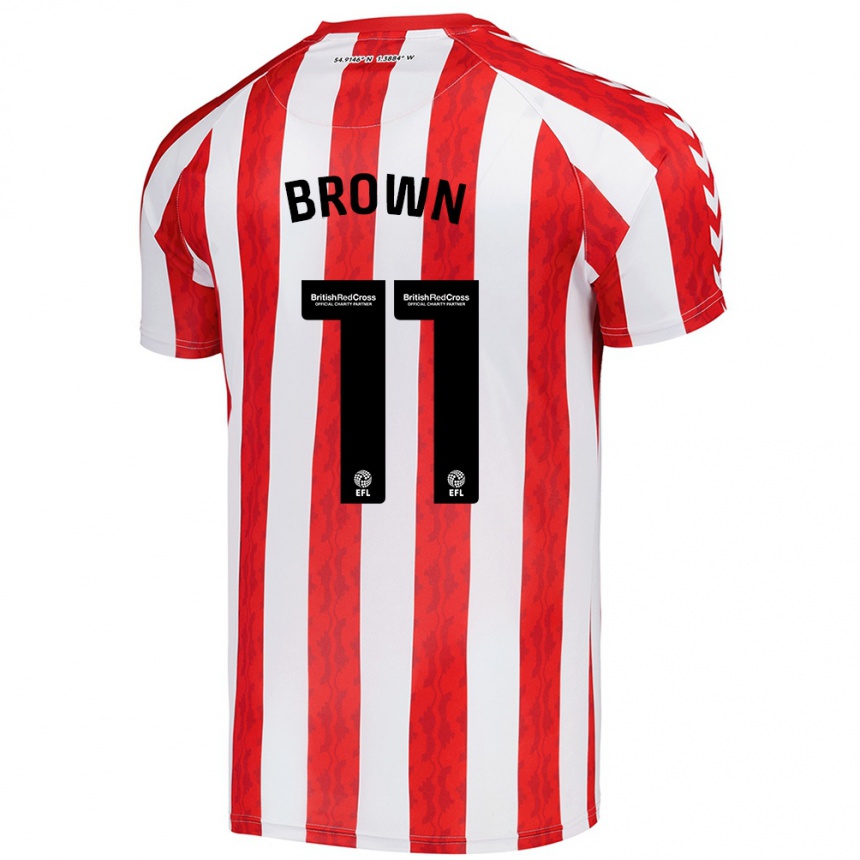 Enfant Football Maillot Jessica Brown #11 Rouge Blanc Tenues Domicile 2024/25 Canada