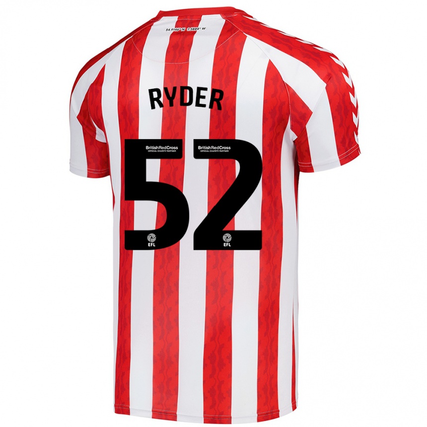 Enfant Football Maillot Joe Ryder #52 Rouge Blanc Tenues Domicile 2024/25 Canada