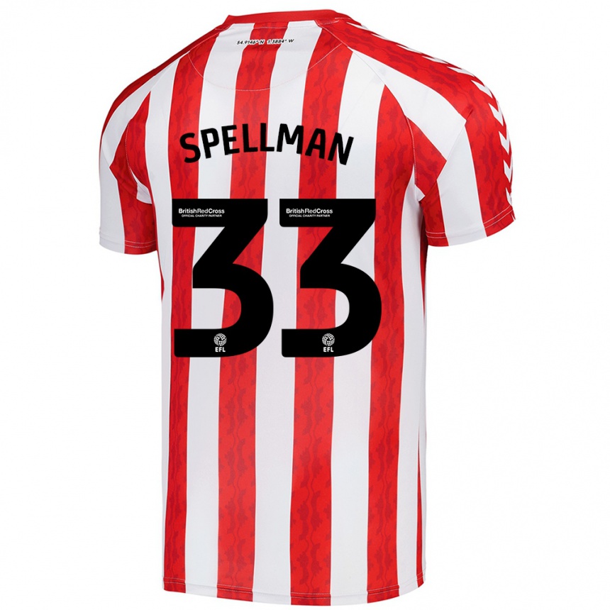 Enfant Football Maillot Michael Spellman #33 Rouge Blanc Tenues Domicile 2024/25 Canada