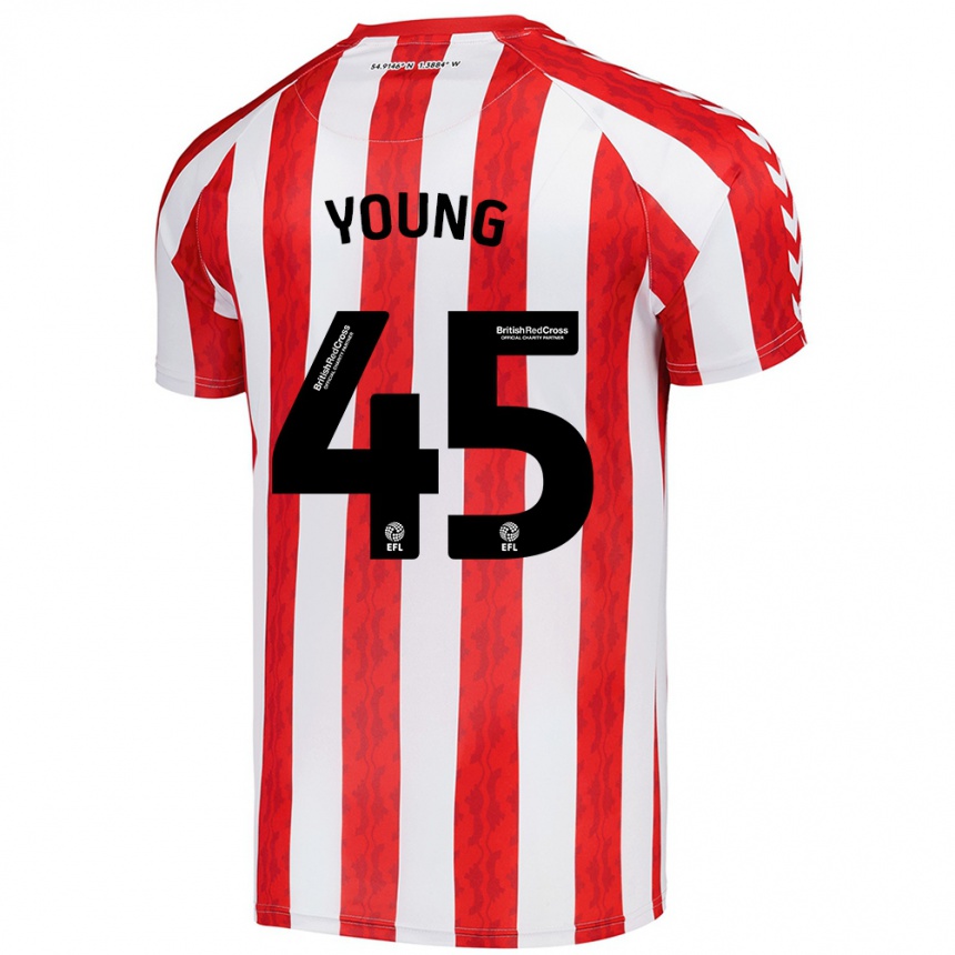 Kids Football Matthew Young #45 Red White Home Jersey 2024/25 T-Shirt Canada