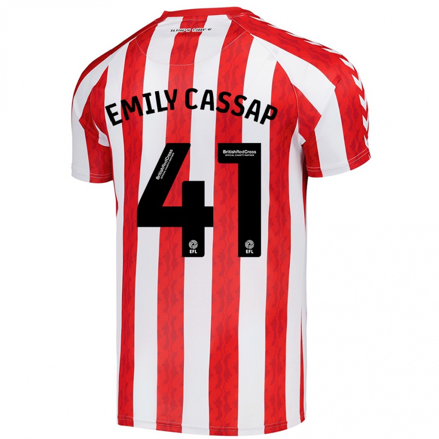 Kids Football Emily Cassap #41 Red White Home Jersey 2024/25 T-Shirt Canada