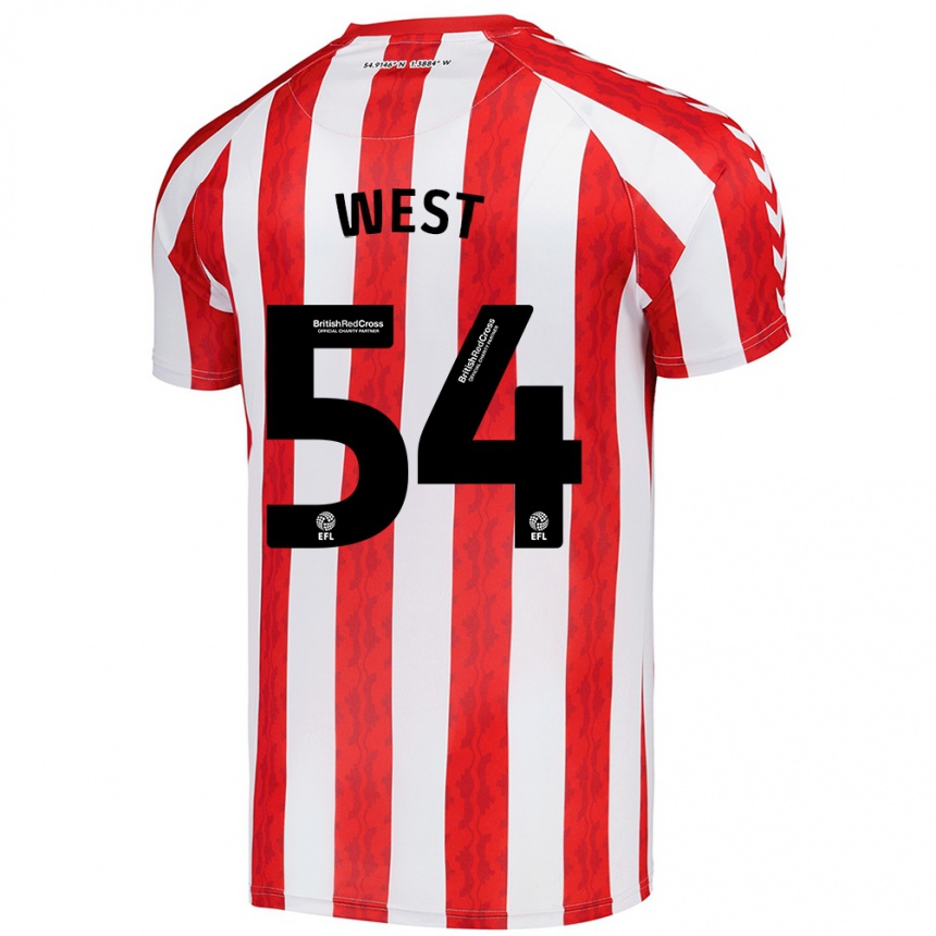 Enfant Football Maillot Ella West #54 Rouge Blanc Tenues Domicile 2024/25 Canada