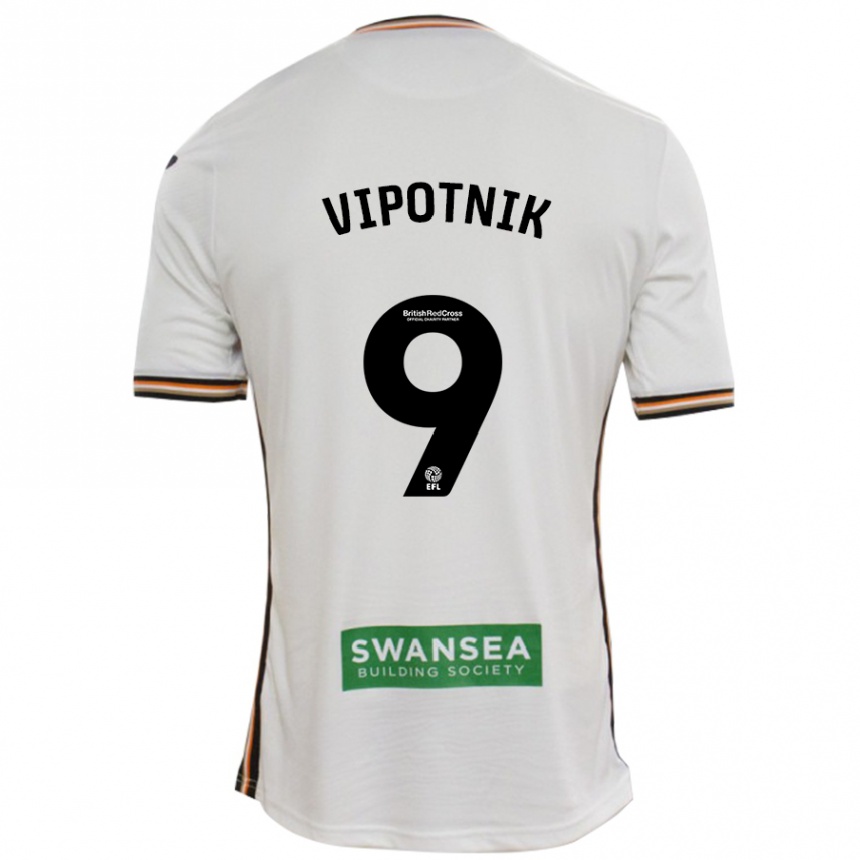 Kids Football Zan Vipotnik #9 White Home Jersey 2024/25 T-Shirt Canada