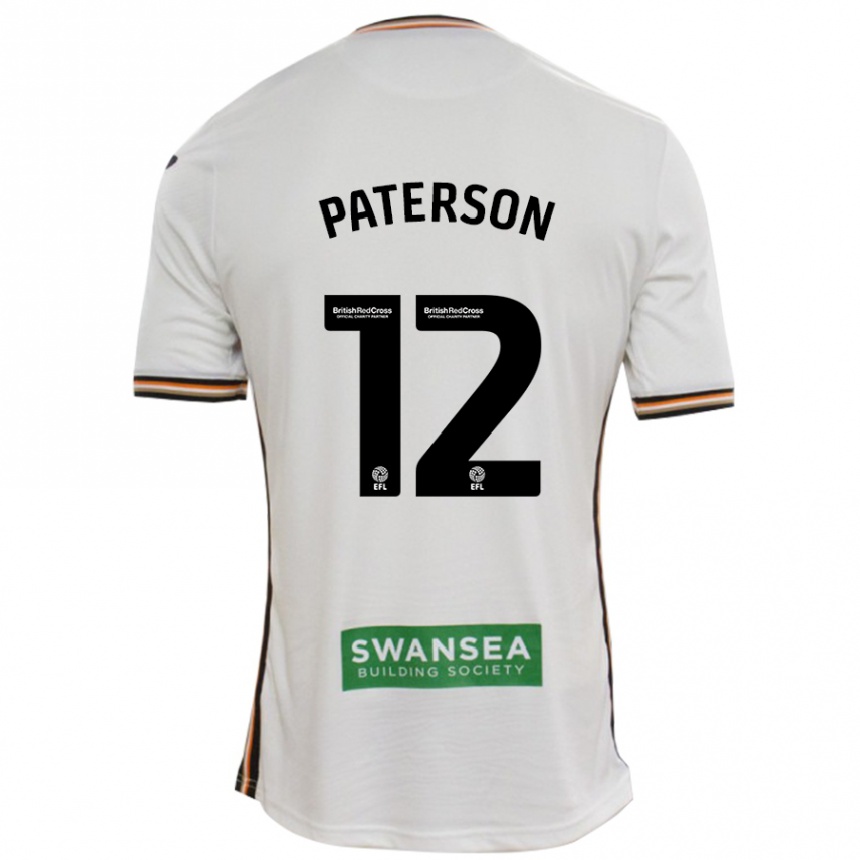 Kids Football Jamie Paterson #12 White Home Jersey 2024/25 T-Shirt Canada