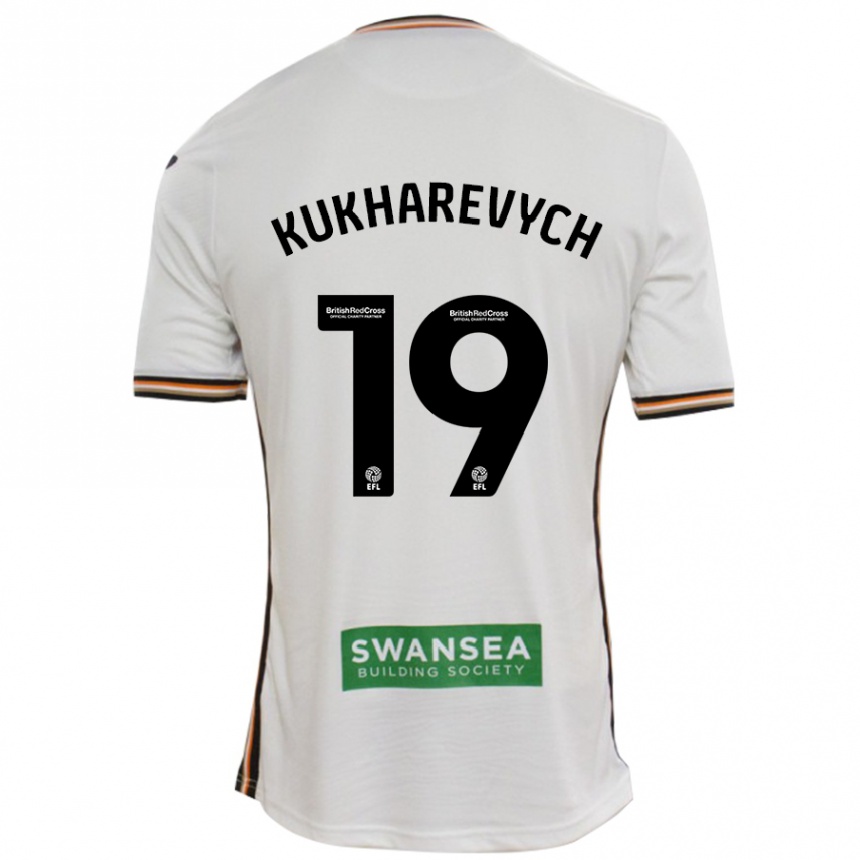 Kids Football Mykola Kukharevych #19 White Home Jersey 2024/25 T-Shirt Canada