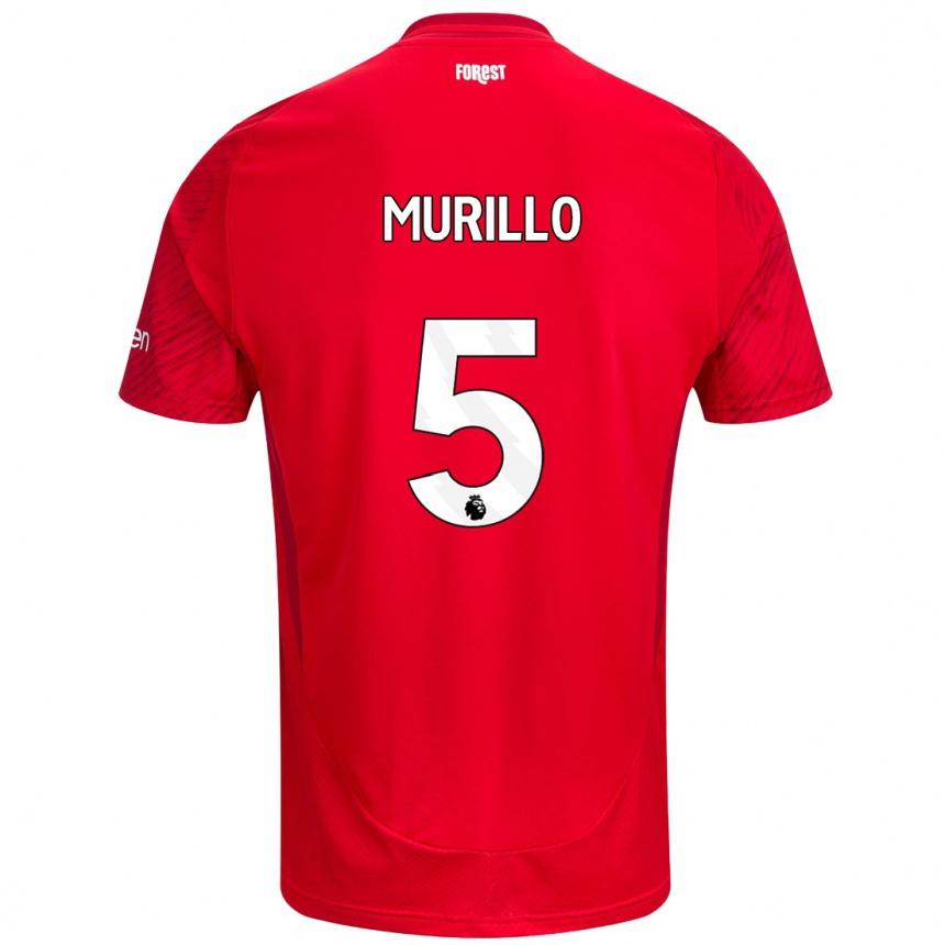 Kids Football Murillo #5 Red White Home Jersey 2024/25 T-Shirt Canada