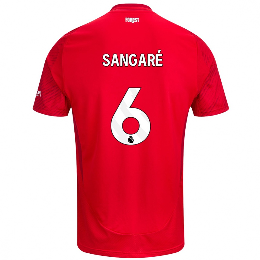 Enfant Football Maillot Ibrahim Sangaré #6 Rouge Blanc Tenues Domicile 2024/25 Canada