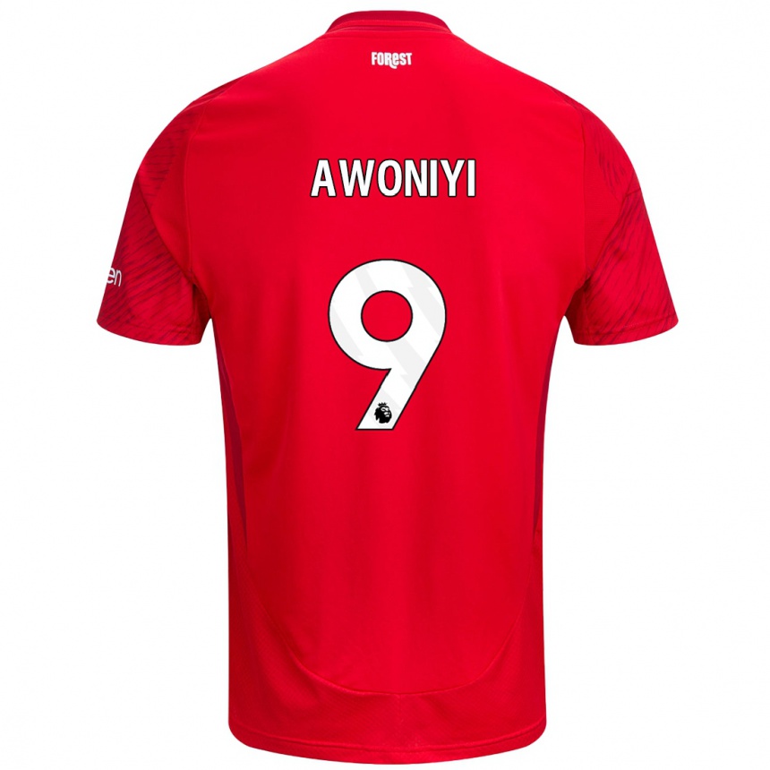 Kids Football Taiwo Awoniyi #9 Red White Home Jersey 2024/25 T-Shirt Canada