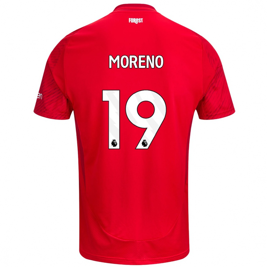 Kids Football Álex Moreno #19 Red White Home Jersey 2024/25 T-Shirt Canada