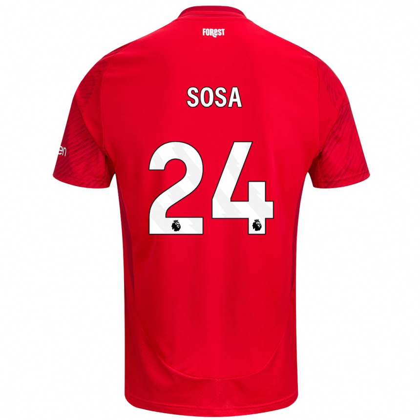 Enfant Football Maillot Ramón Sosa #24 Rouge Blanc Tenues Domicile 2024/25 Canada