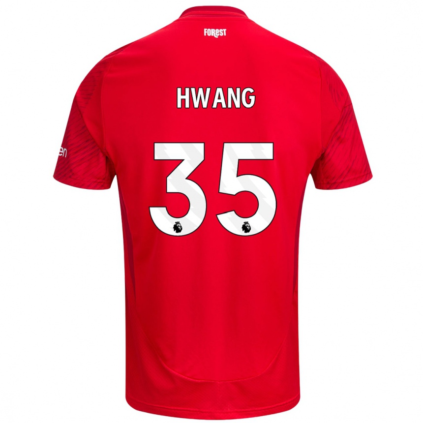 Kids Football Ui-Jo Hwang #35 Red White Home Jersey 2024/25 T-Shirt Canada