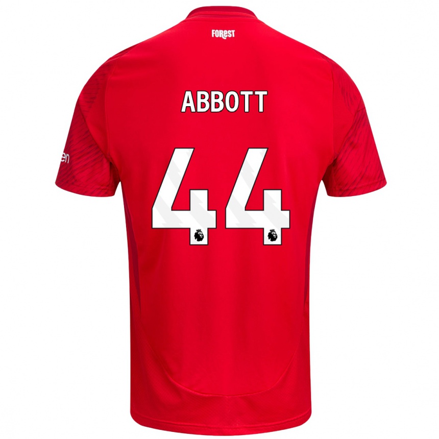 Kids Football Zach Abbott #44 Red White Home Jersey 2024/25 T-Shirt Canada