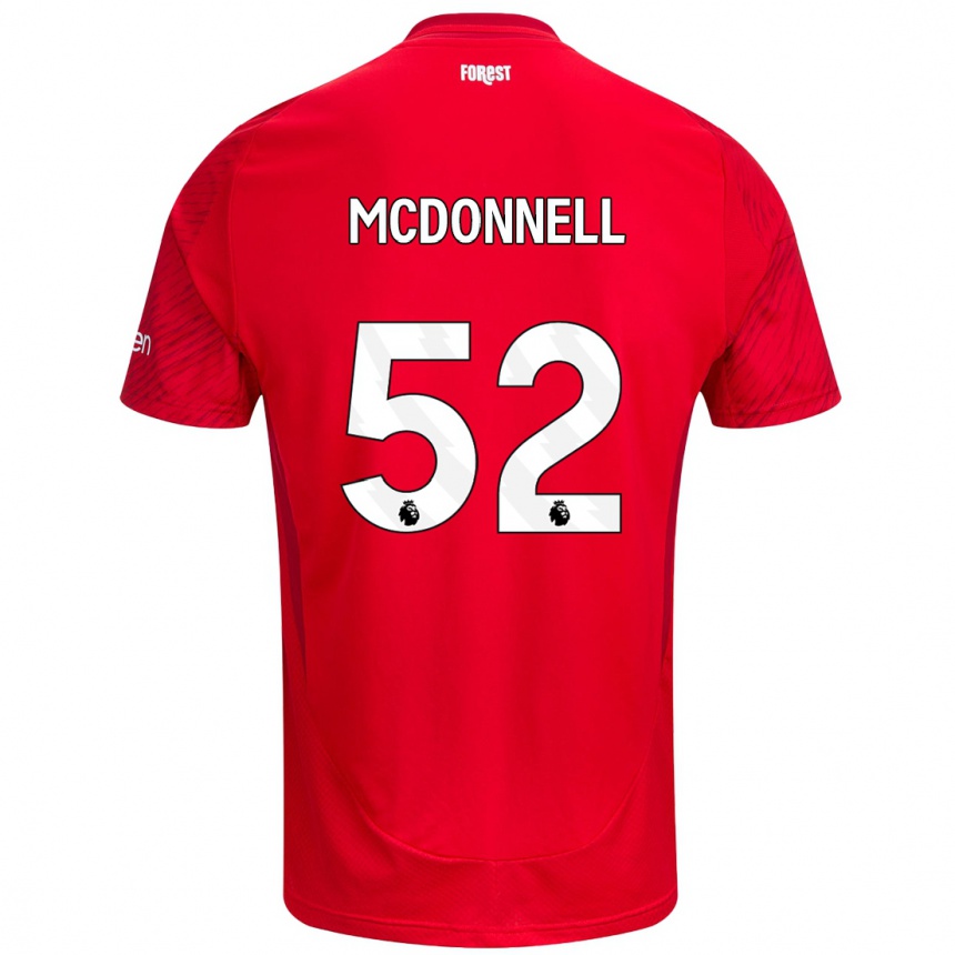 Enfant Football Maillot Jamie Mcdonnell #52 Rouge Blanc Tenues Domicile 2024/25 Canada