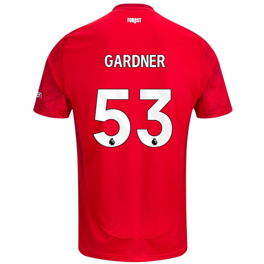 Enfant Football Maillot Joe Gardner #53 Rouge Blanc Tenues Domicile 2024/25 Canada