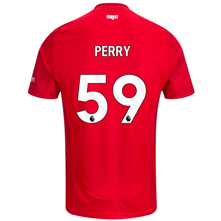 Enfant Football Maillot Ben Perry #59 Rouge Blanc Tenues Domicile 2024/25 Canada