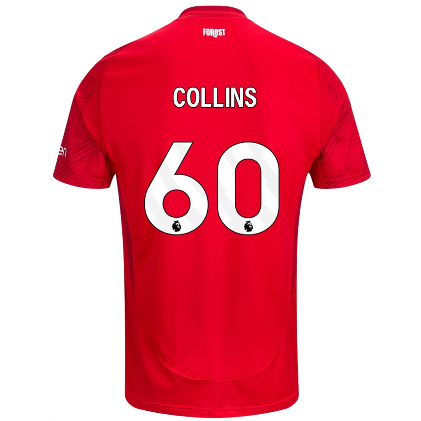 Enfant Football Maillot Sam Collins #60 Rouge Blanc Tenues Domicile 2024/25 Canada