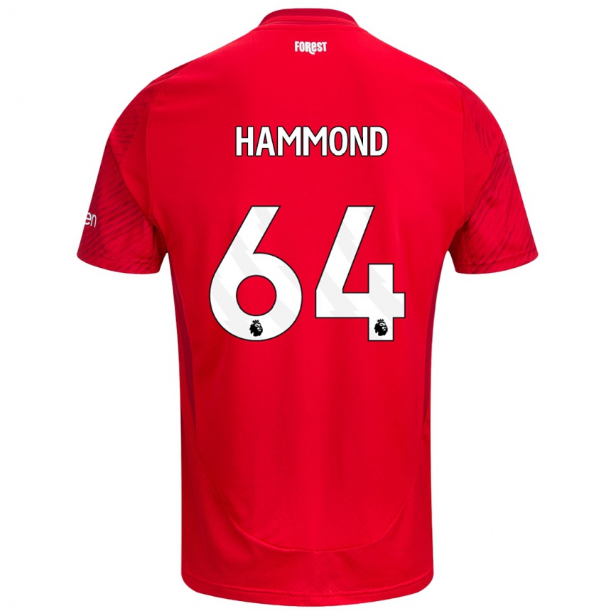 Kids Football Ben Hammond #64 Red White Home Jersey 2024/25 T-Shirt Canada