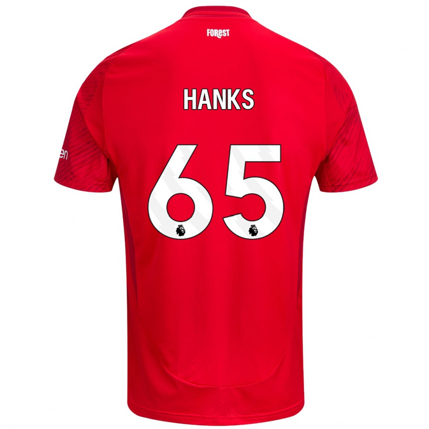 Enfant Football Maillot Justin Hanks #65 Rouge Blanc Tenues Domicile 2024/25 Canada