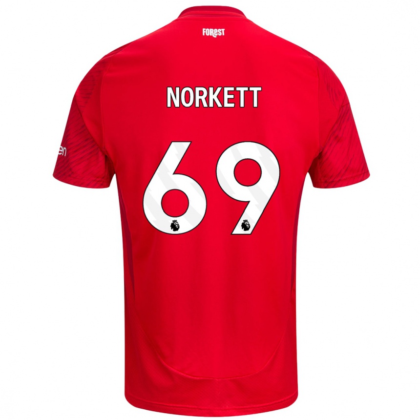 Kids Football Manni Norkett #69 Red White Home Jersey 2024/25 T-Shirt Canada