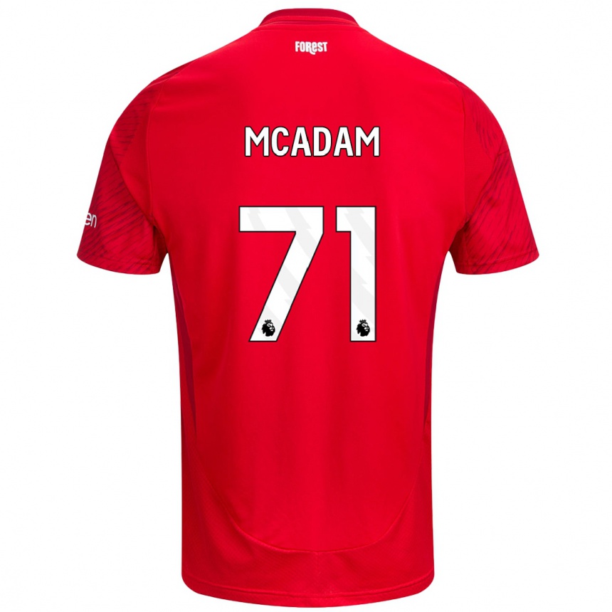 Enfant Football Maillot Kyle Mcadam #71 Rouge Blanc Tenues Domicile 2024/25 Canada