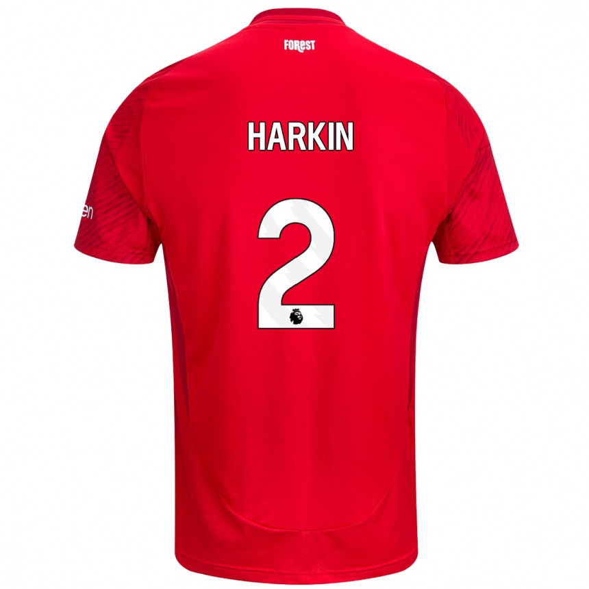 Kids Football Lyndsey Harkin #2 Red White Home Jersey 2024/25 T-Shirt Canada