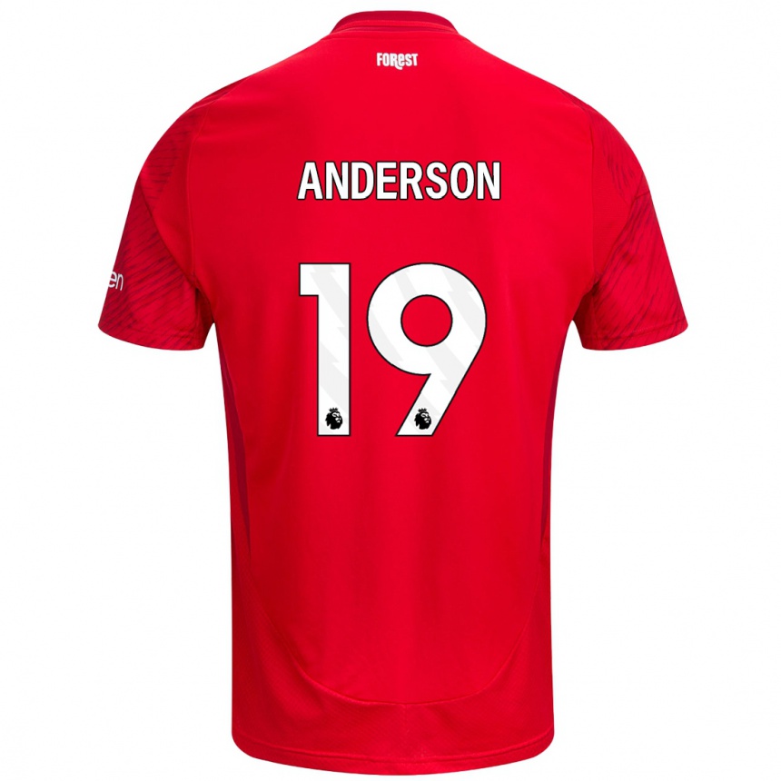 Kids Football Becky Anderson #19 Red White Home Jersey 2024/25 T-Shirt Canada