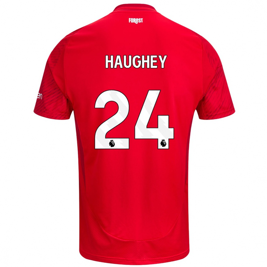 Enfant Football Maillot Ella Haughey #24 Rouge Blanc Tenues Domicile 2024/25 Canada