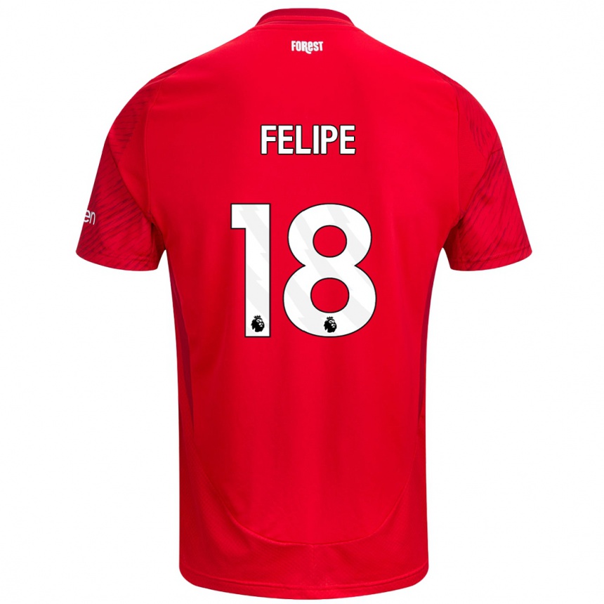 Enfant Football Maillot Felipe #18 Rouge Blanc Tenues Domicile 2024/25 Canada