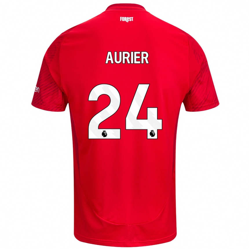 Enfant Football Maillot Serge Aurier #24 Rouge Blanc Tenues Domicile 2024/25 Canada