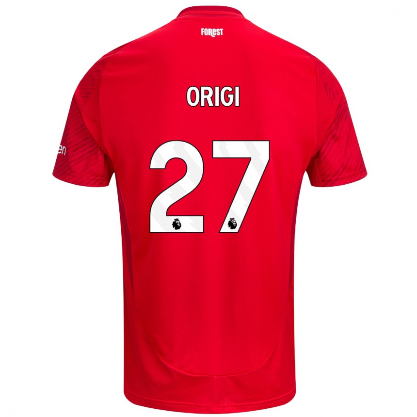 Enfant Football Maillot Divock Origi #27 Rouge Blanc Tenues Domicile 2024/25 Canada