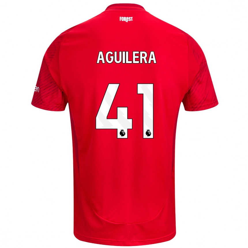 Kids Football Brandon Aguilera #41 Red White Home Jersey 2024/25 T-Shirt Canada