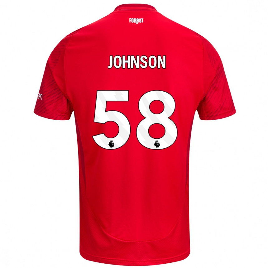 Kids Football Pharrell Johnson #58 Red White Home Jersey 2024/25 T-Shirt Canada