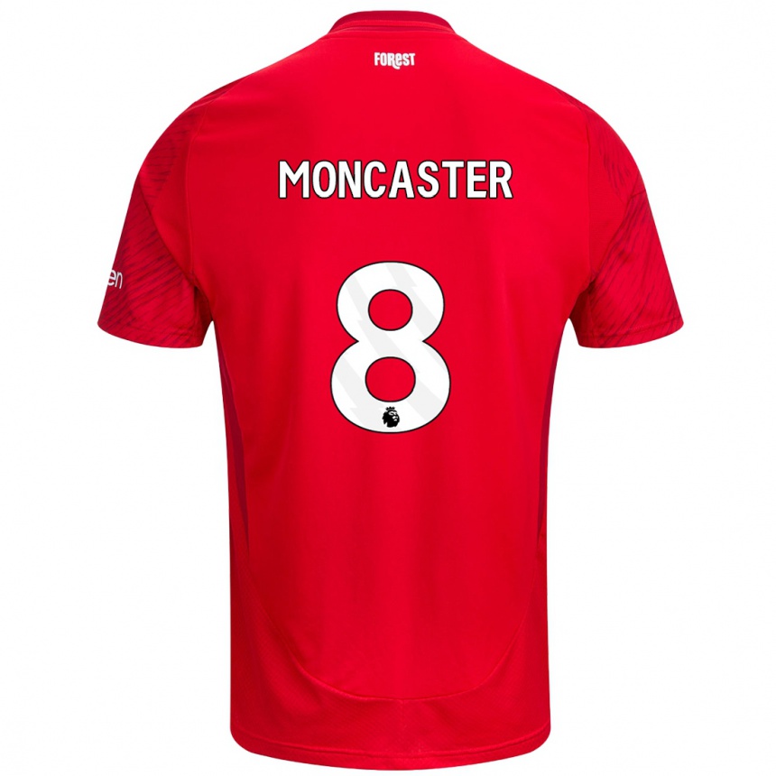 Kids Football Mai Moncaster #8 Red White Home Jersey 2024/25 T-Shirt Canada