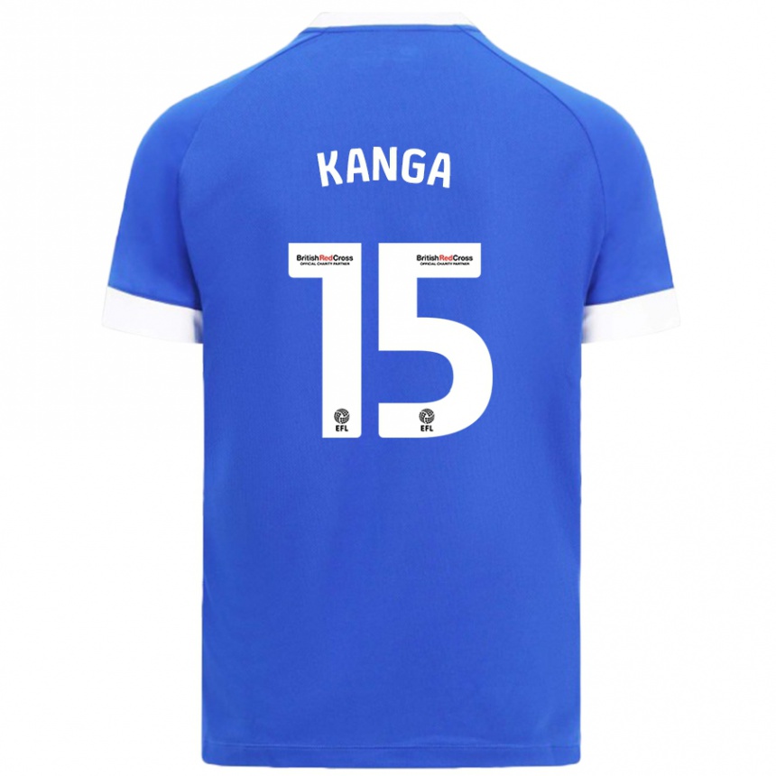 Enfant Football Maillot Wilfried Kanga #15 Bleu Ciel Tenues Domicile 2024/25 Canada