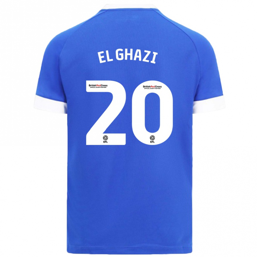 Enfant Football Maillot Anwar El Ghazi #20 Bleu Ciel Tenues Domicile 2024/25 Canada